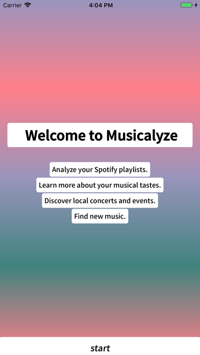 Musicalyze app screenshot