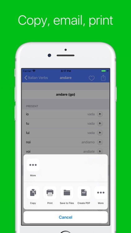 Italian Verb Conjugator Pro screenshot-3