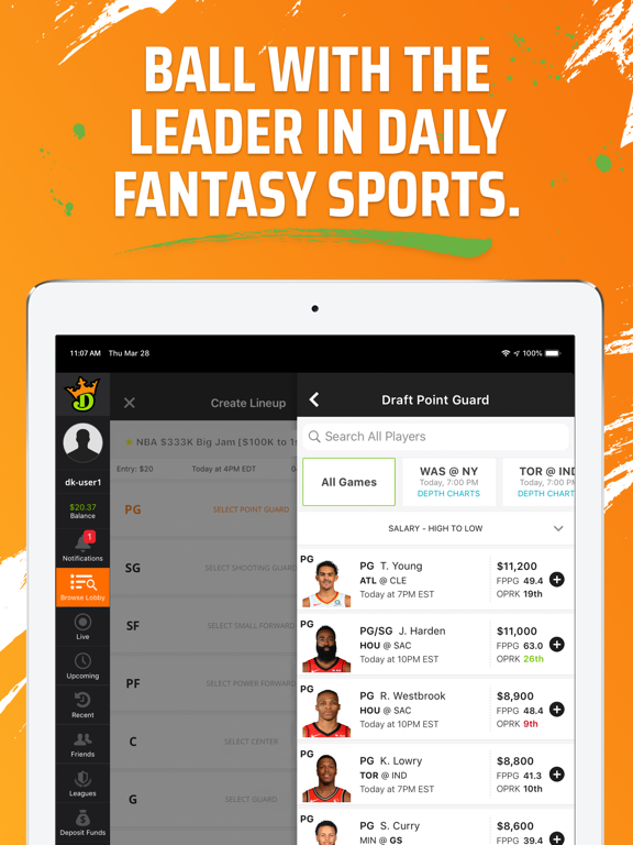 DraftKings Fantasy Sports screenshot