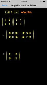 progwhiz matrices solver iPhone Captures Décran 3