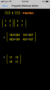 Progwhiz Matrices Solver screenshot