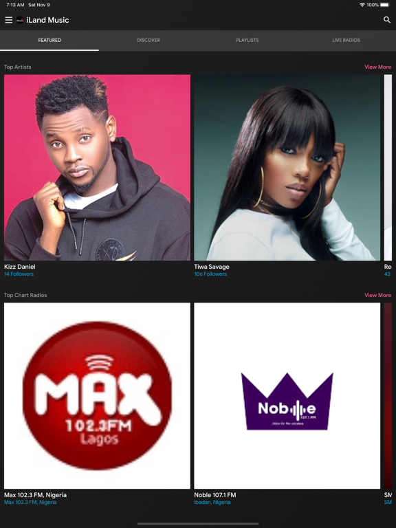 iLand Music iPad screenshot 2 - Music app