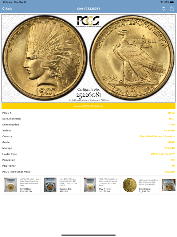 Screenshot #4 pour PCGS Cert Verification