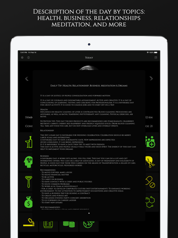 Moon Calendar Horoscope iPad screenshot 4 - Health & Fitness app