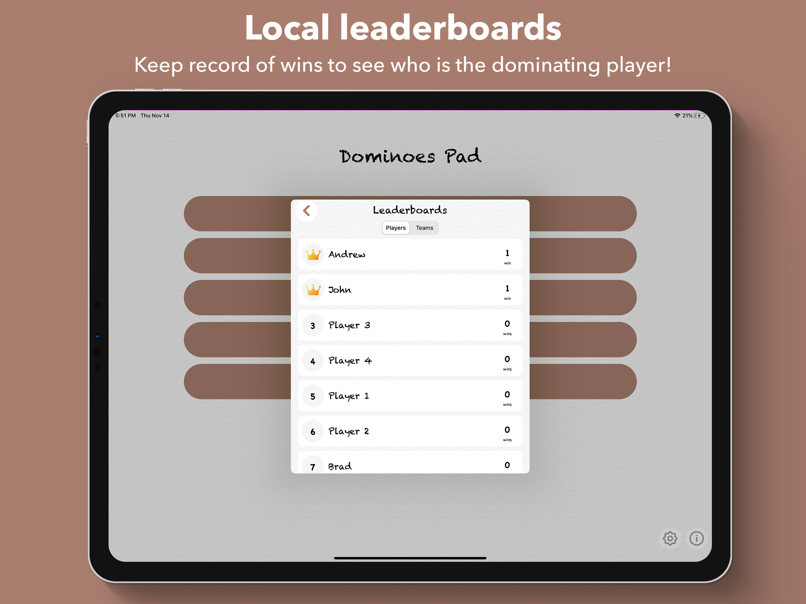 Dominoes Pad & Scorecard