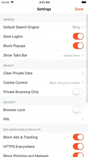 Скриншот Red Onion II: Tor-powered Web на iPhone 3
