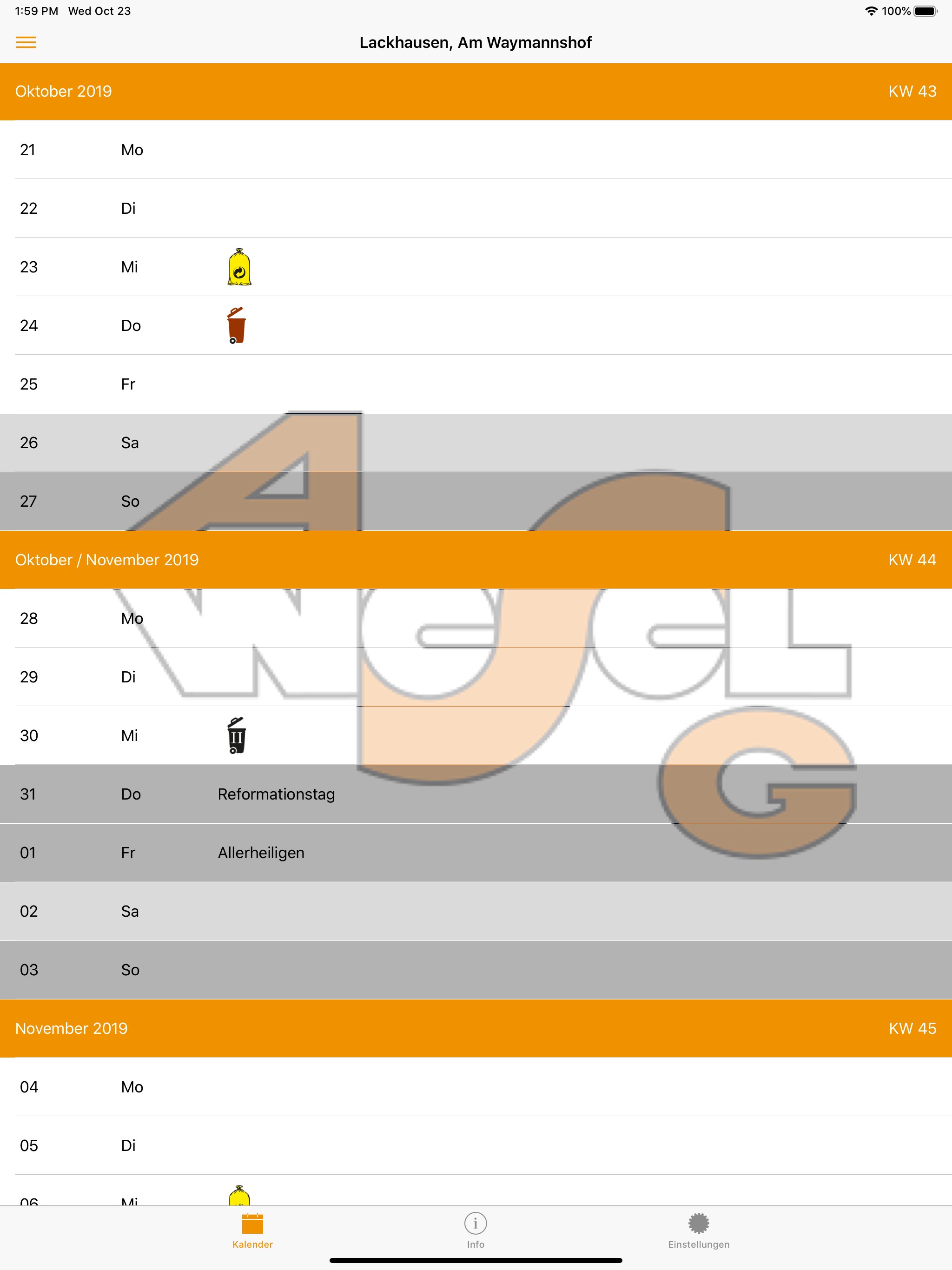 Stadt Wesel – Abfall App