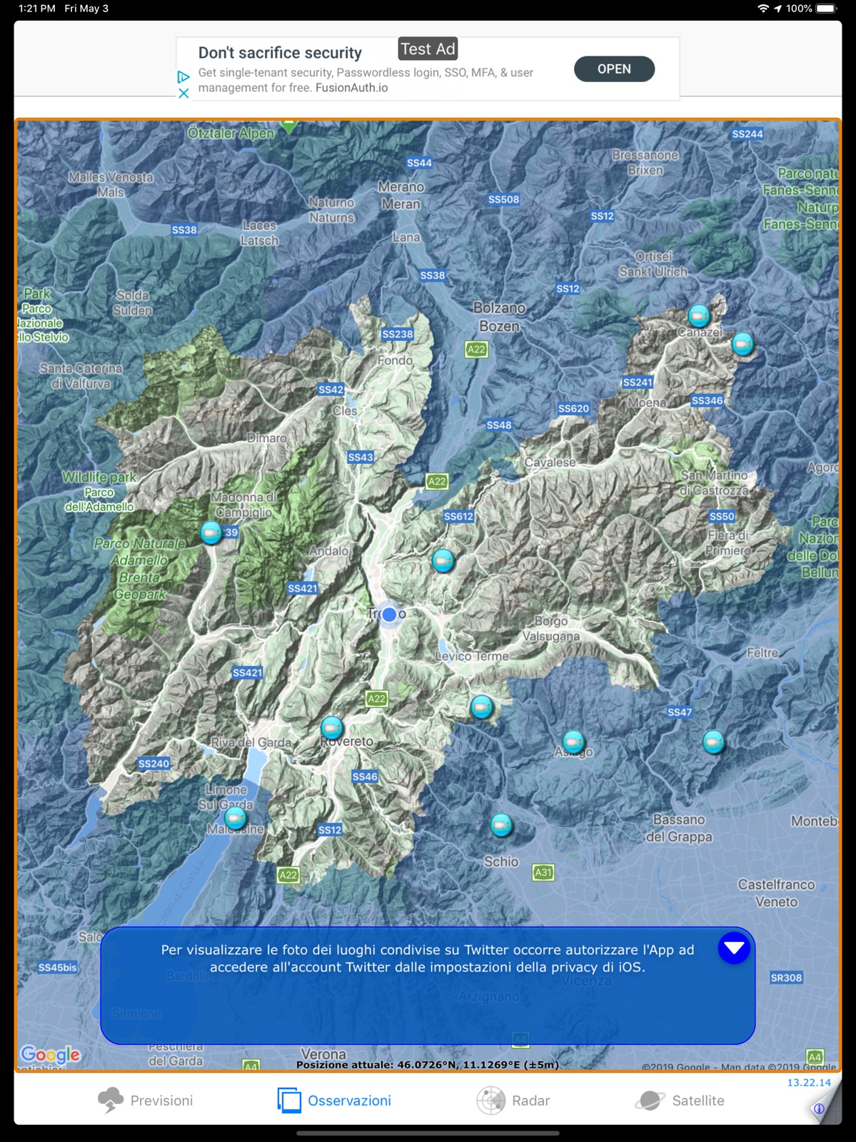 METEO TRENTINO ipad screenshot 2