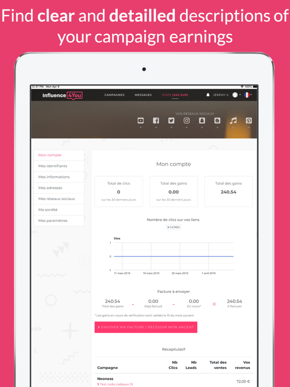 Influence4You iPad screenshot 4 - Social Networking app