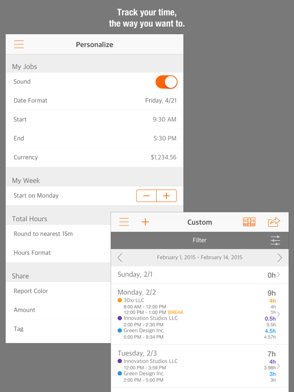 Easy Hours Lite iPad screenshot 5 - Business app