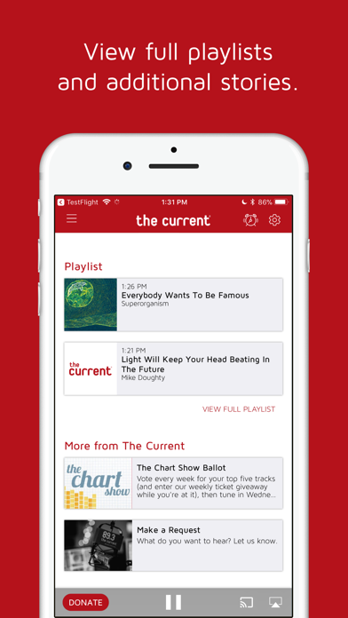 The Current Music Screenshot