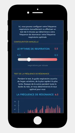 Capture d'écran de HRV4Biofeedback sur iPhone 5