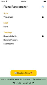 Pizza Randomizer screenshot