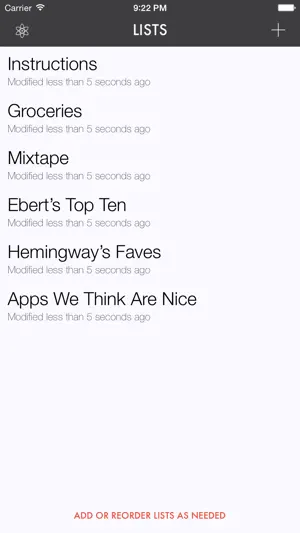 Ita — A List-Making App screenshot 1