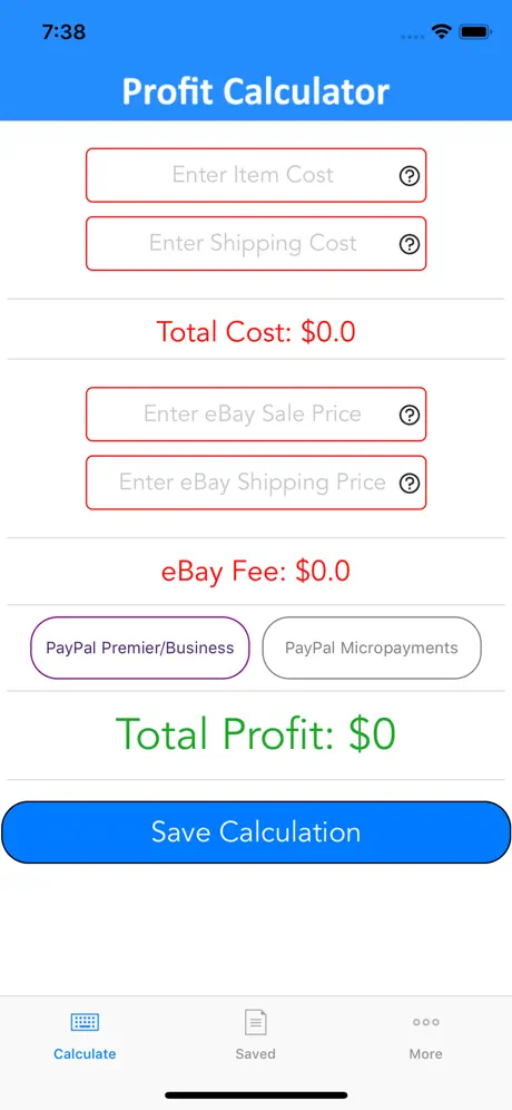 Profit Calculator for eBay