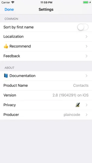 Screenshot von Contacts Last Entries & Search auf dem iPhone 3