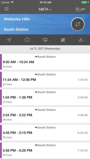 onTime : MBTA screenshot 1