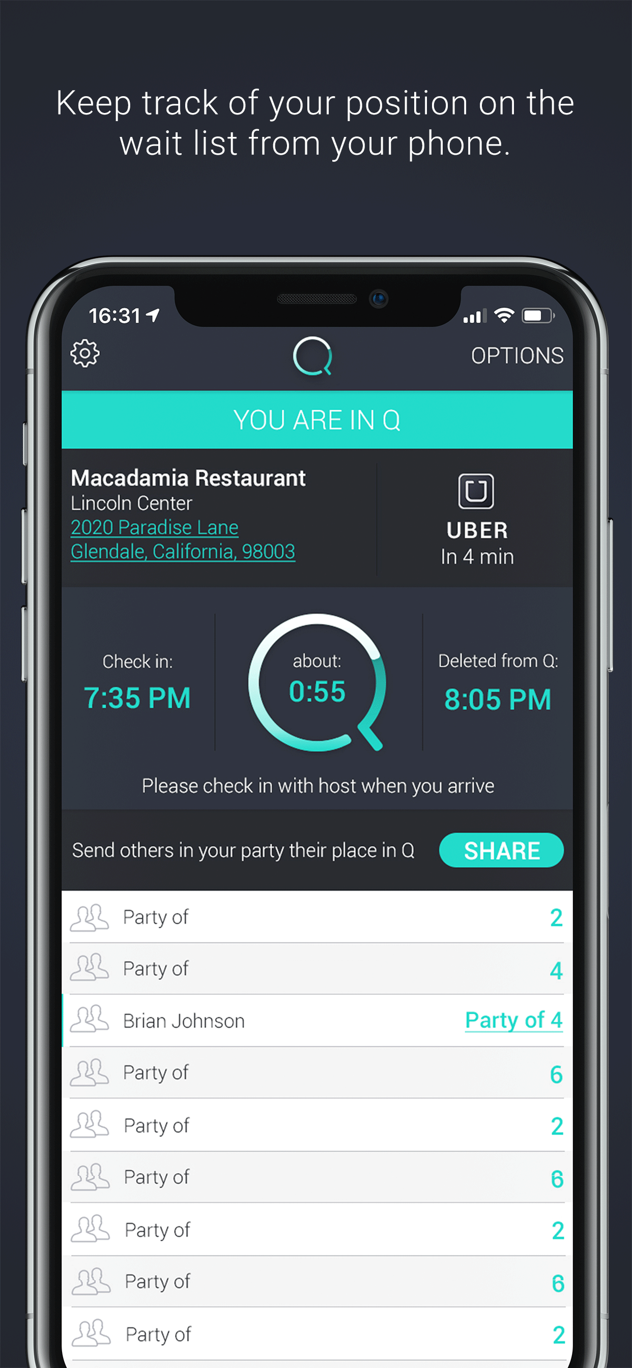 Q Waitlist Guest App screenshot 3
