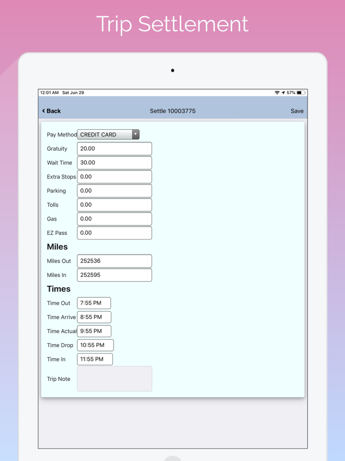 LimoWiz Driver App LWD