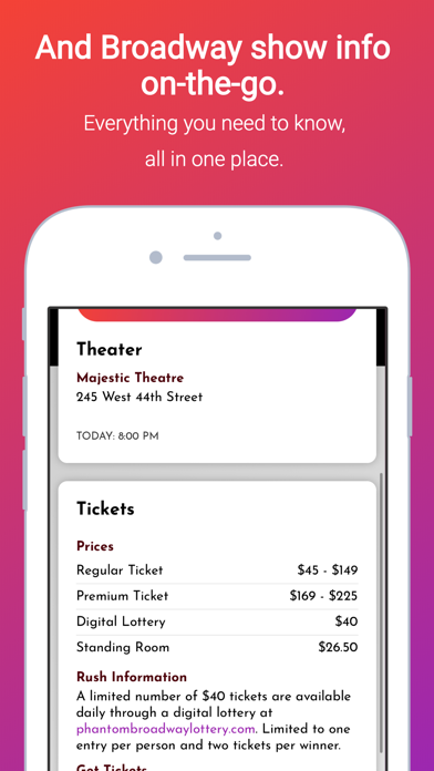 Broadway App Screenshot