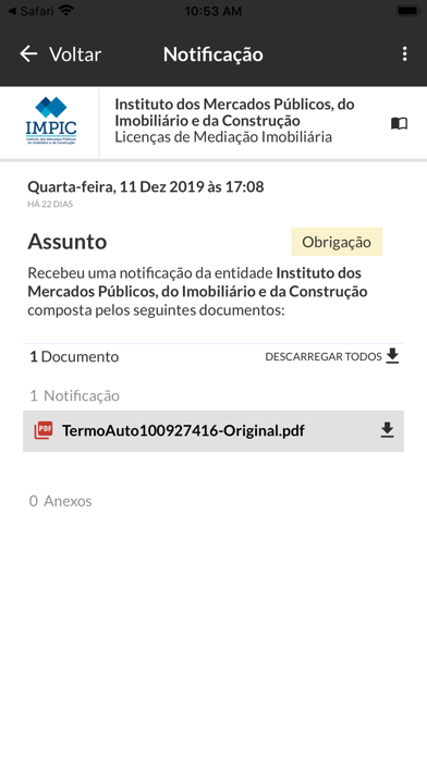 Notificações Eletrónicas Screenshot
