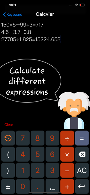 Calcvier - Captură de ecran cu tastatura Calculator