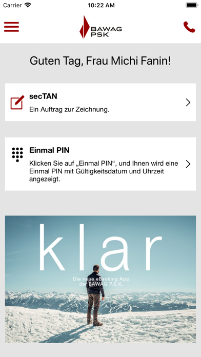 BAWAG Security App Screenshot