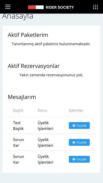 Rider Society app screenshot