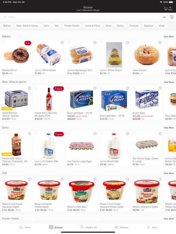 Lynn's To Go iPad screenshot 1 - Shopping app