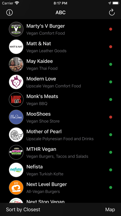 Vegan NYC iPhone screenshot