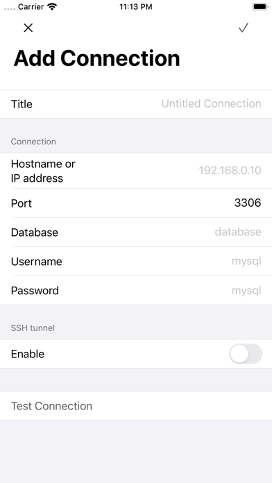 MySQL Commander for iPhone screenshot 3