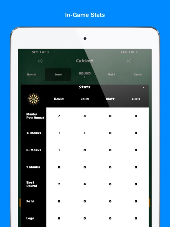Dart Scorer Cricket and X01 iPad screenshot 4 - Sports app