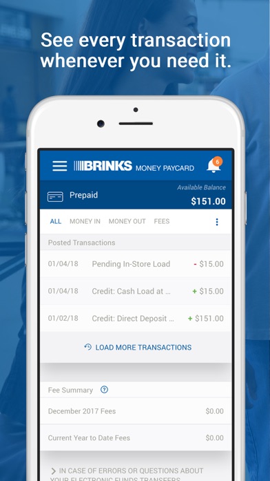 Brink's Money Paycard Screenshot