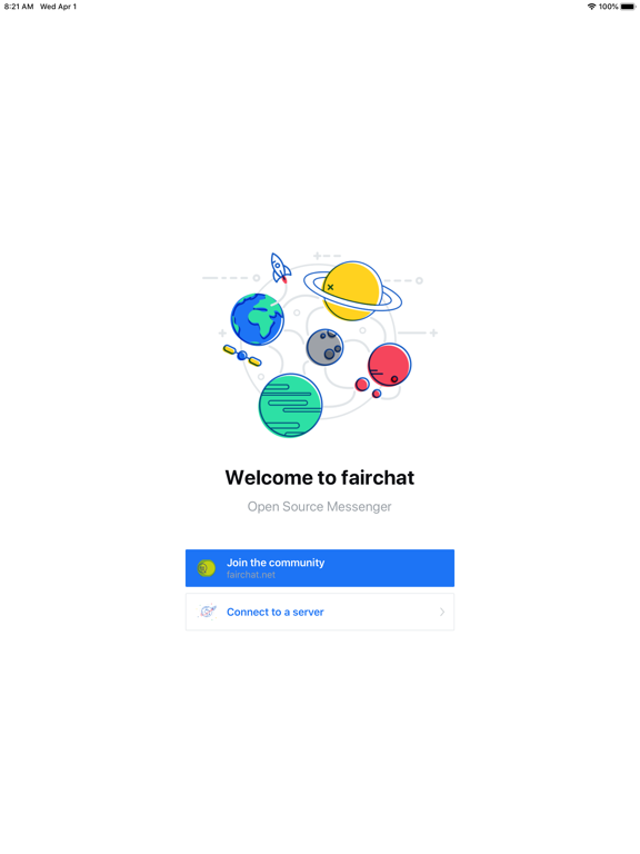 fairchat iPad screenshot 1 - Social Networking app