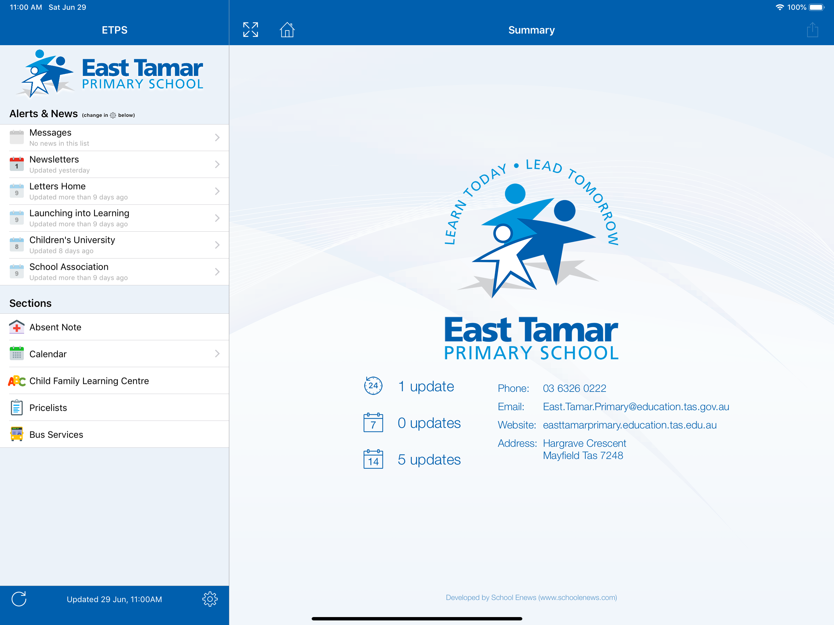East Tamar Primary School.