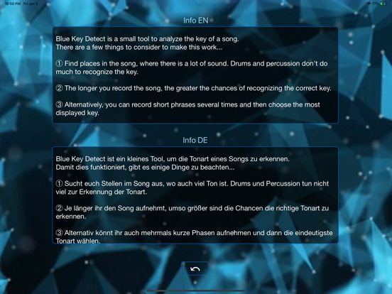 BlueKeyDetect iPad screenshot 4 - Music app