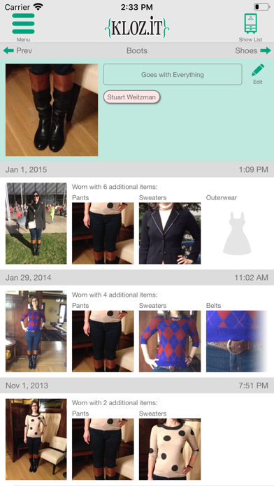 Screenshot #3 pour kloz.it: Wardrobe Organization