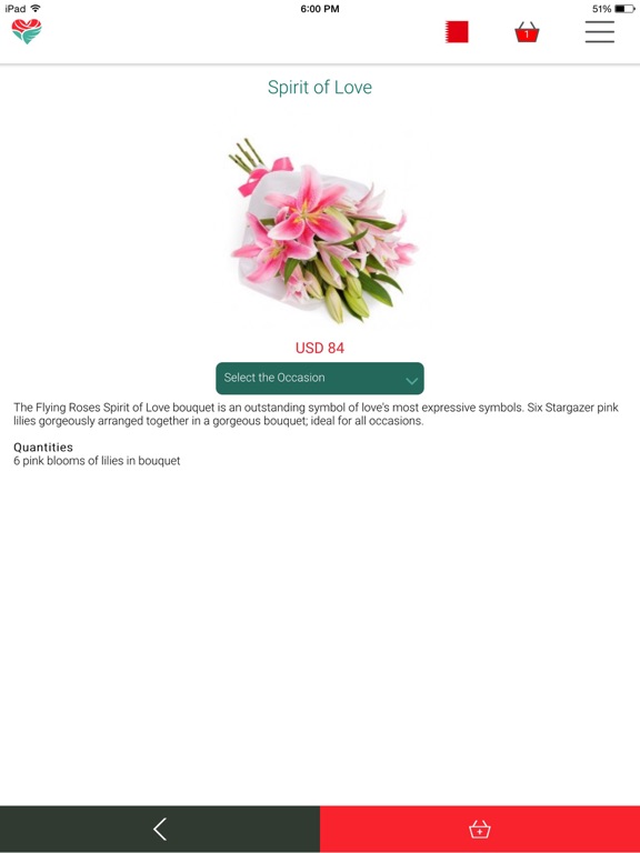 FlyingRoses iPad screenshot 5 - Shopping app