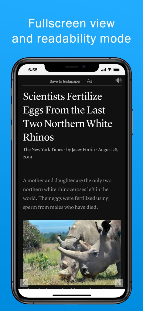 Smart Search & Web Browser - The app provides an immersive fullscreen mode and an integrated readability function for distraction-free article consumption.