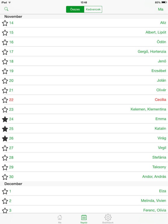 Screenshot #5 pour Névnap +: Magyar névnap naptár