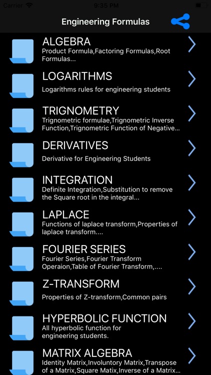 Engineering Math Formulas