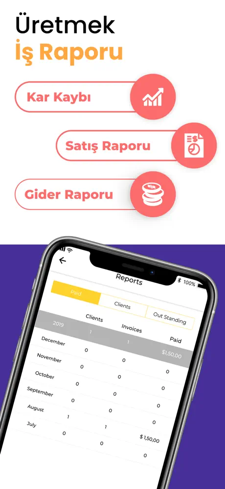 Fatura yapıcı ve gelirler fiş