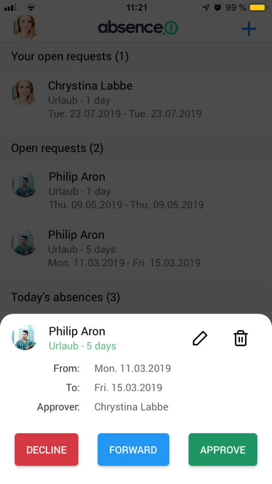 #3. absence.io (iOS) By: absence.io GmbH
