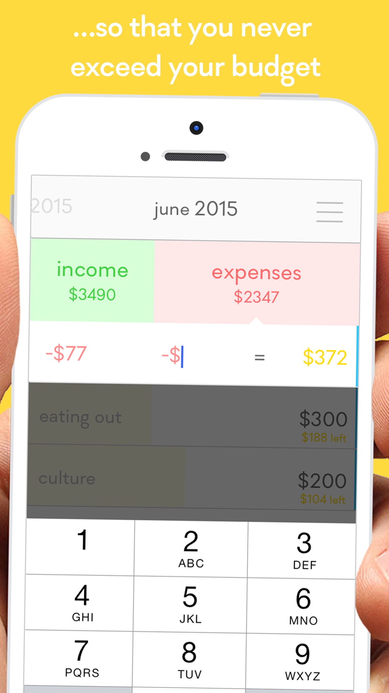 Screenshot do app monthly - easy personal budget