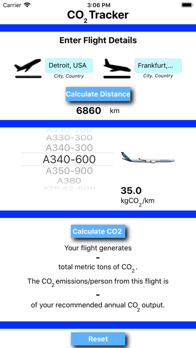 CO2 Tracker iPhone screenshot 3 - Travel app