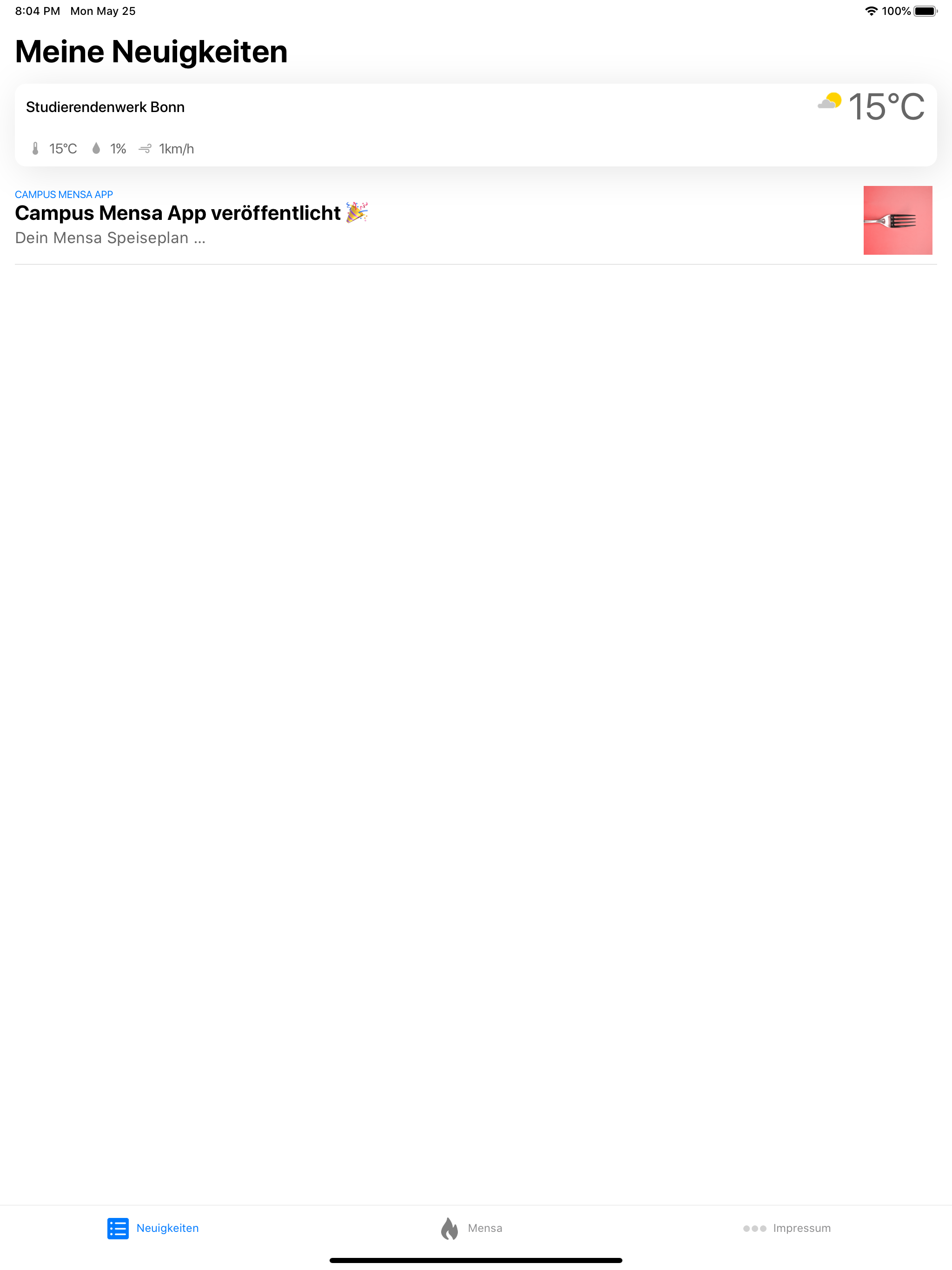 Campus Mensa App - Speiseplan