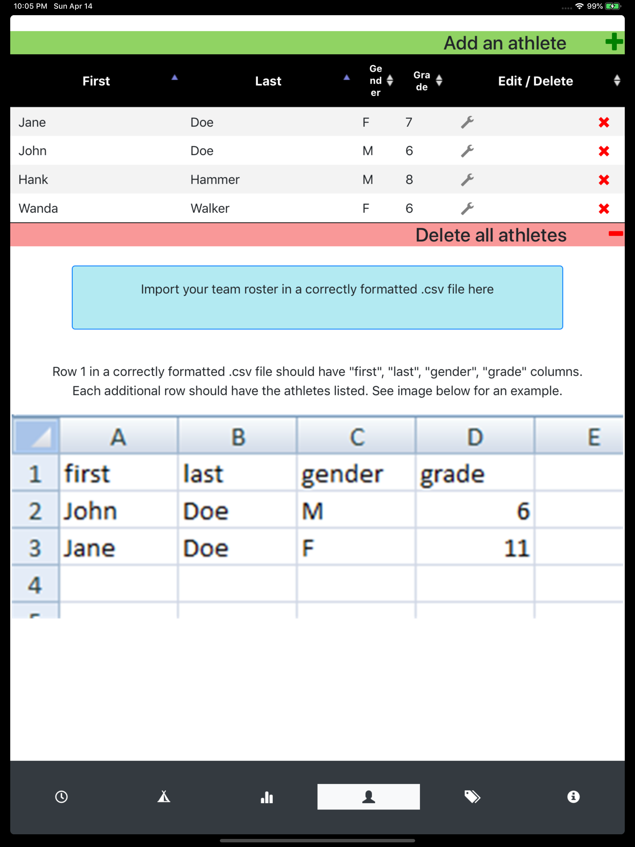 Squad Timing Track and Field