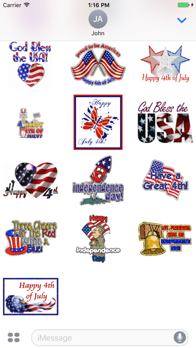 Screenshot #2 pour 4th Of July GIF Stickers