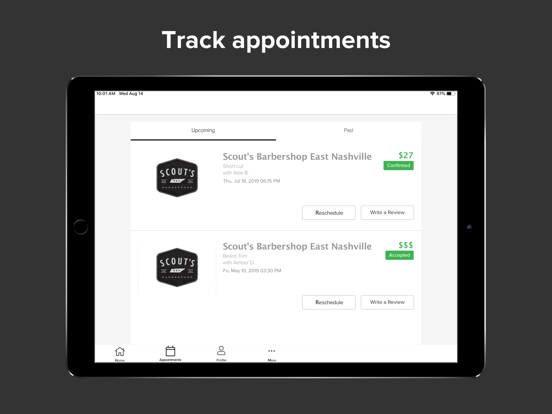 Scout's Barbershop iPad screenshot 4 - Lifestyle app