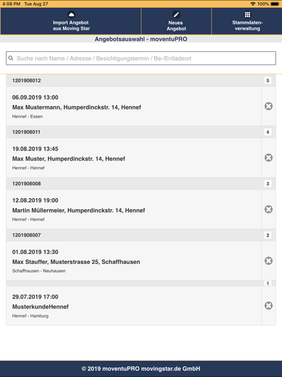 Screenshot #4 pour moventuPRO -Umzugsbesichtigung